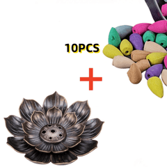 Scenser & 10 Tower Shaped Incense Burner Holder with Incenses