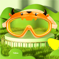 Cartoon Ox Swim Goggles Anti Fog Leakproof Large Frame for Kids 14+