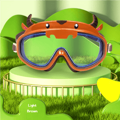 Cartoon Ox Swim Goggles Anti Fog Leakproof Large Frame for Kids 14+