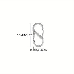 4pcs Durable Aluminum S Buckle Keychain for Camping