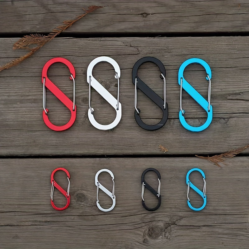 4pcs Durable Aluminum S Buckle Keychain for Camping