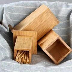 Wooden Toothpick Holder Table Decoration Storage Box Kitchen Organizer