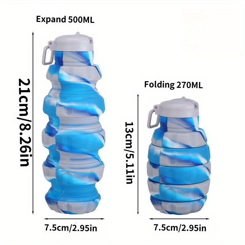 500ml Telescopic Silicone Water Cup Portable Travel Outdoor Sport Bottle