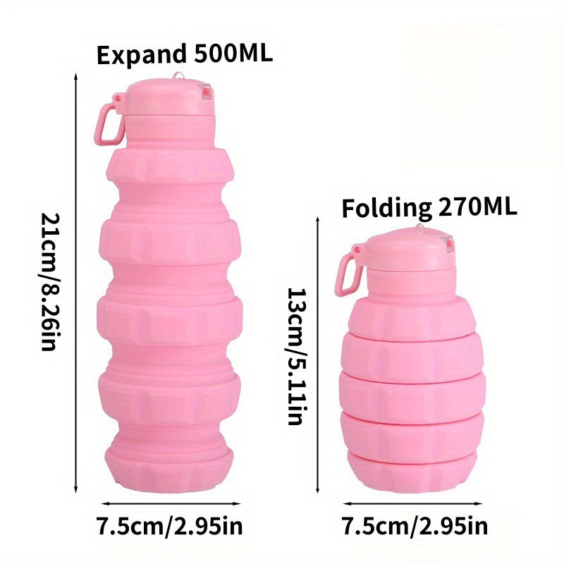 500ml Telescopic Silicone Water Cup Portable Travel Outdoor Sport Bottle