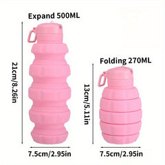 500ml Telescopic Silicone Water Cup Portable Travel Outdoor Sport Bottle