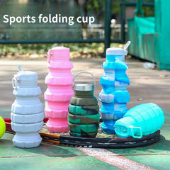 500ml Telescopic Silicone Water Cup Portable Travel Outdoor Sport Bottle