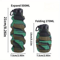 500ml Telescopic Silicone Water Cup Portable Travel Outdoor Sport Bottle