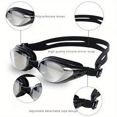 Adjustable Electroplated Anti-fog Swim Goggles for Adults