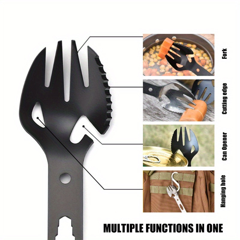 Outdoor Picnic Camping Tool Stainless Steel Tableware Fork Spoon Wrench