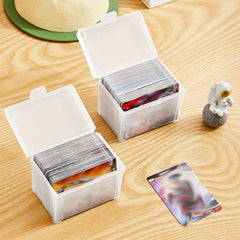 2pcs Transparent Desktop Storage Box with Cover for Small Object Classification