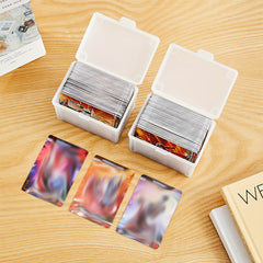 2pcs Transparent Desktop Storage Box with Cover for Small Object Classification
