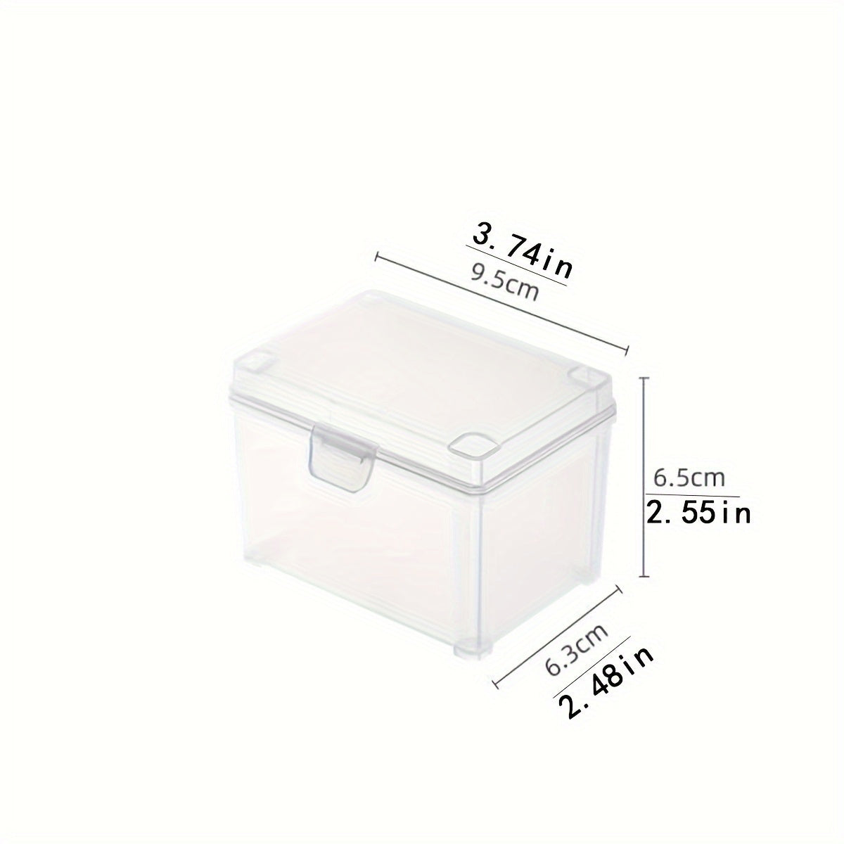 2pcs Transparent Desktop Storage Box with Cover for Small Object Classification
