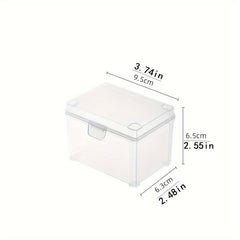 2pcs Transparent Desktop Storage Box with Cover for Small Object Classification
