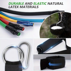 11pcs Resistance Bands Set Pilates with Door Anchor Handles Carry