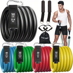 11pcs Resistance Bands Set Pilates with Door Anchor Handles Carry