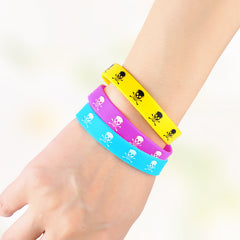 9pcs Skull Silicone Sports Bracelets Rubber Elastic Jewelry