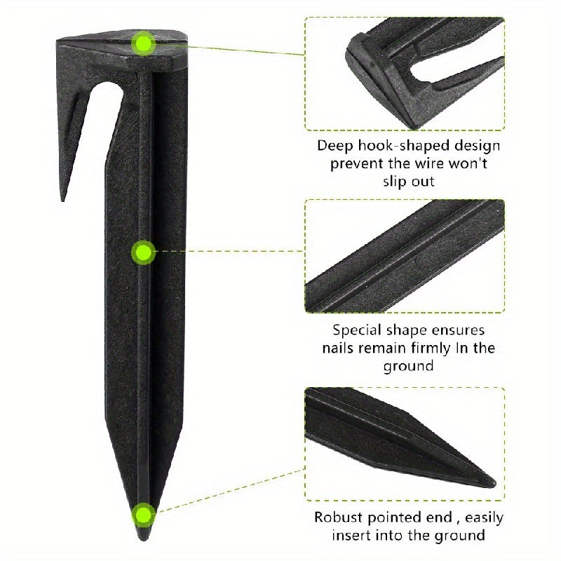 50pcs Camping Tent Stakes Garden Lawn Peg Boundary Ground Nail Spikes