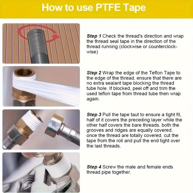 10pcs Raw Tape Water Tape Freeform Paper Tape PTFE Pipe Tape