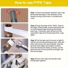 10pcs Raw Tape Water Tape Freeform Paper Tape PTFE Pipe Tape