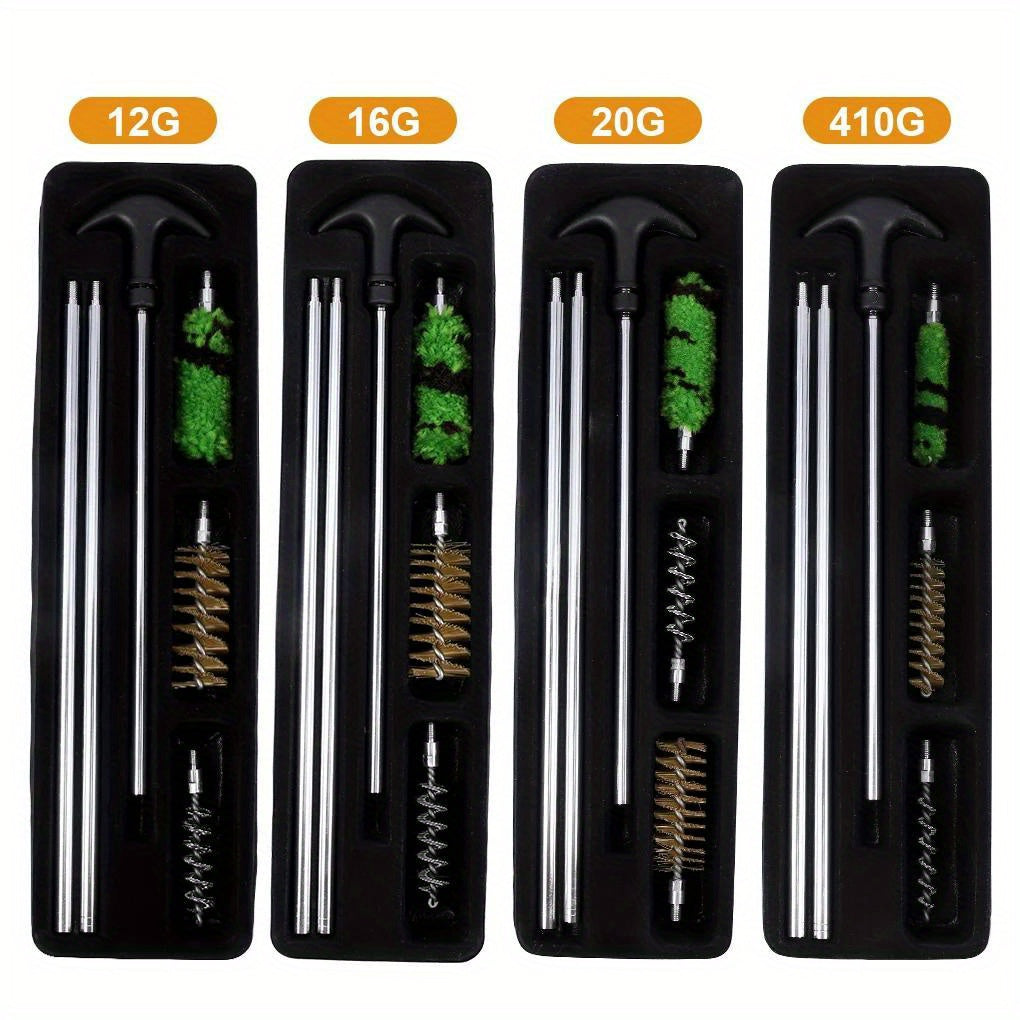 6pcs Cleaning Set for 12 16 20 410 GA Gauge Rod Brush Tube Barrel Kit