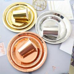 10pcs Disposable Paper Plates Birthday Party Tableware