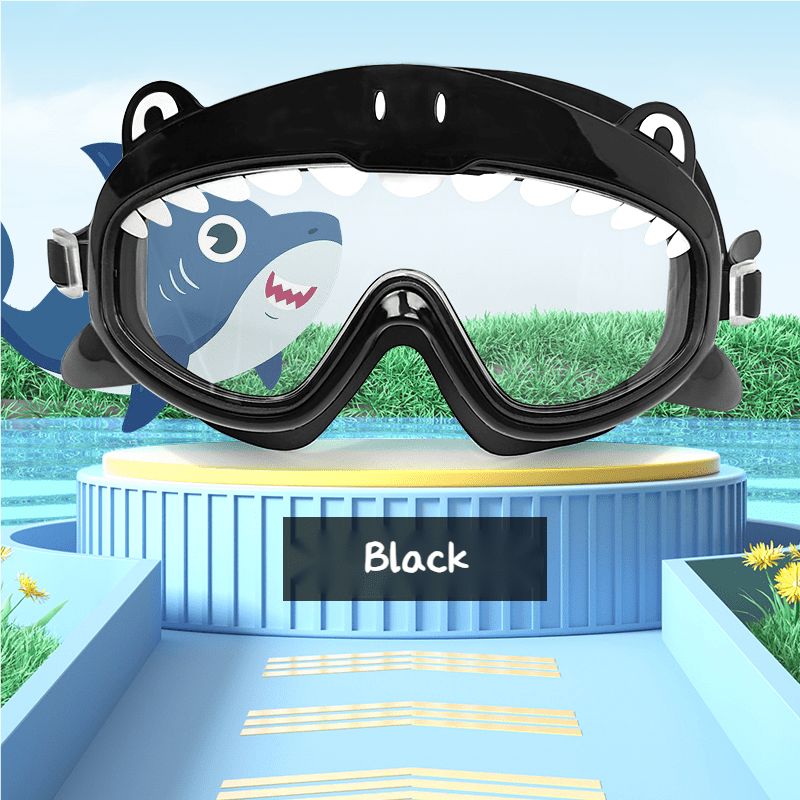 Cute Cartoon Shark Swimming Goggles for Kids 4+ Years