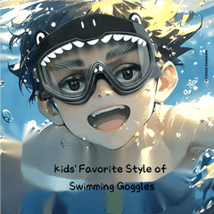 Cute Cartoon Shark Swimming Goggles for Kids 4+ Years