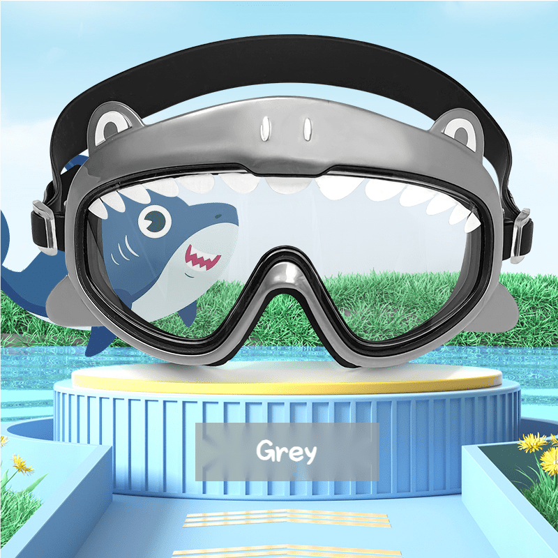 Cute Cartoon Shark Swimming Goggles for Kids 4+ Years