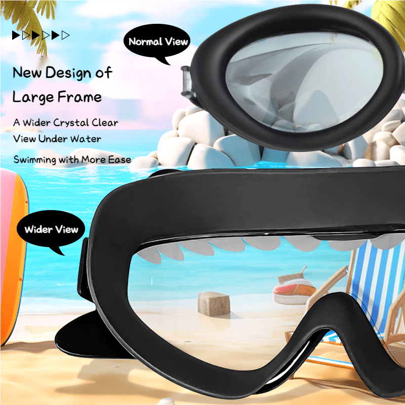 Cute Cartoon Shark Swimming Goggles for Kids 4+ Years
