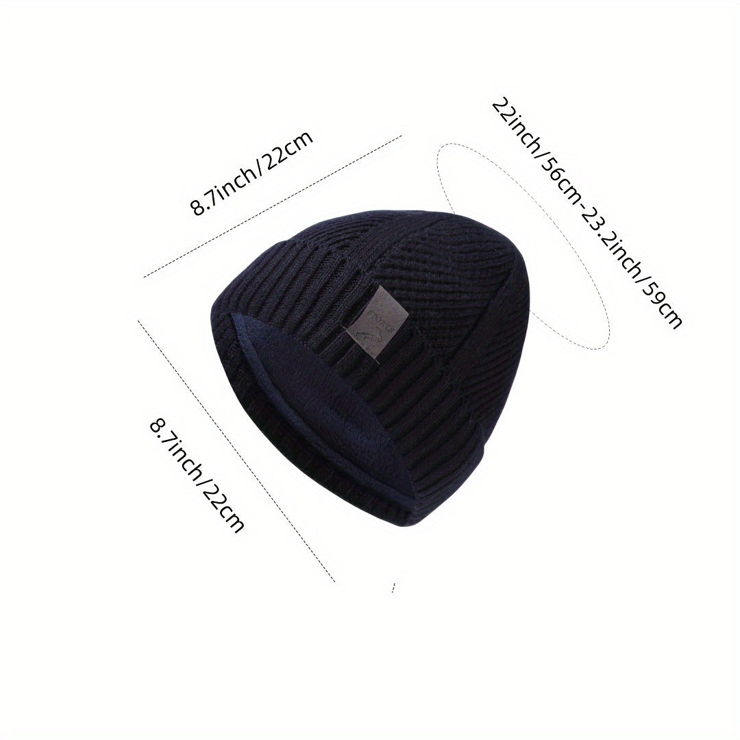 Men's Winter Knitted Beanie Hat Cashmere Warm Hat