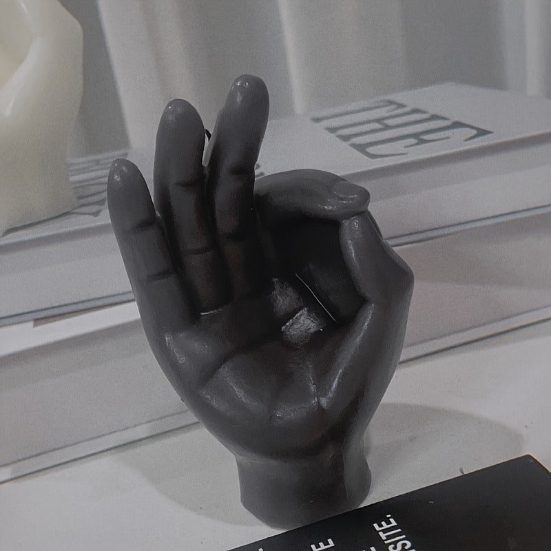 1pc Grey Scented Candles Finger Gesture OK Shape Scented Candles