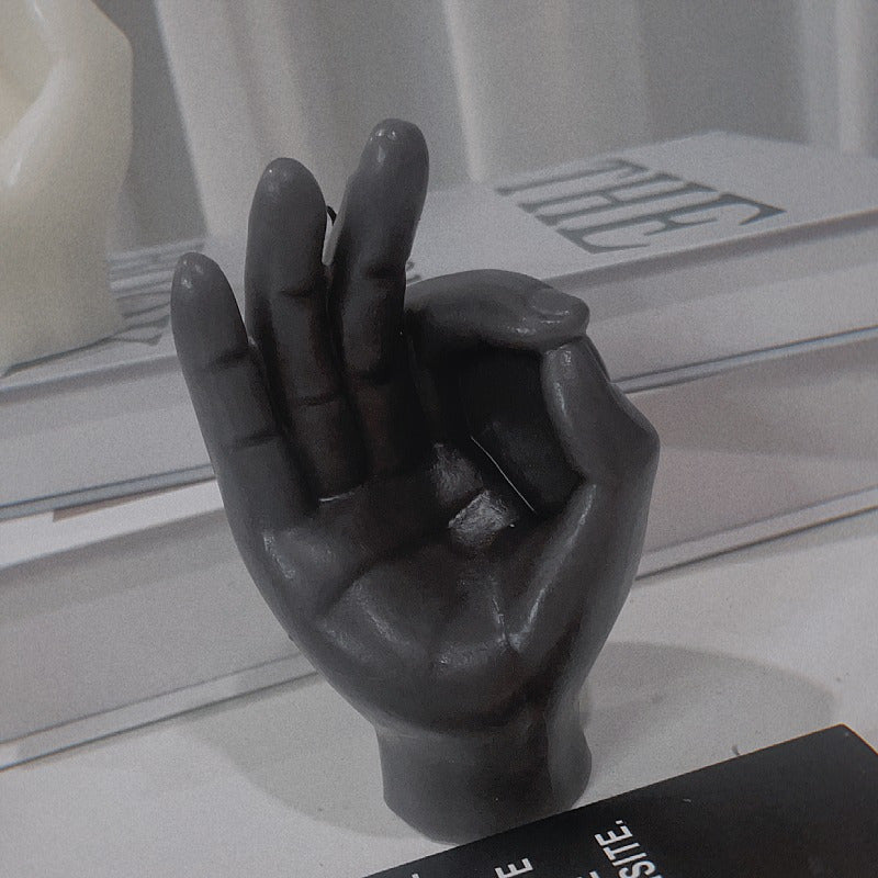 1pc Grey Scented Candles Finger Gesture OK Shape Scented Candles
