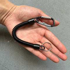 Spring Rope Lanyard Metal Buckle Anti Lost Keychain Outdoor Camping