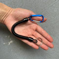 Spring Rope Lanyard Metal Buckle Anti Lost Keychain Outdoor Camping