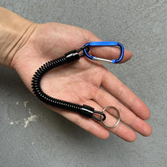 Spring Rope Lanyard Metal Buckle Anti Lost Keychain Outdoor Camping