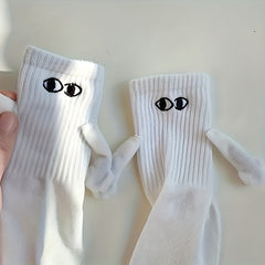 Magnetic Hands Holding Socks - Sweat Absorbing Mid Calf Socks Pair