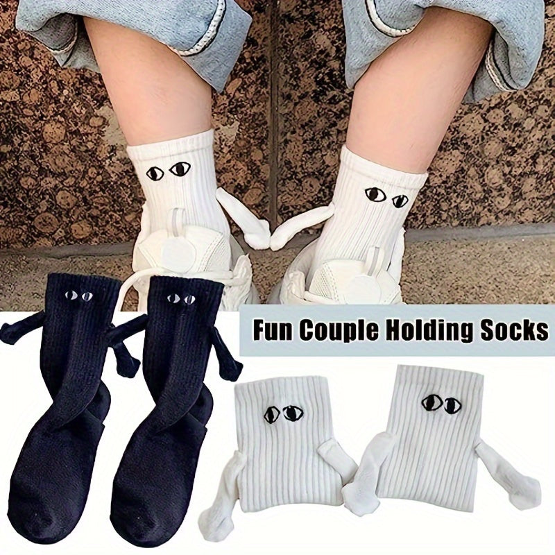 Magnetic Hands Holding Socks - Sweat Absorbing Mid Calf Socks Pair