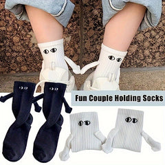 Magnetic Hands Holding Socks - Sweat Absorbing Mid Calf Socks Pair