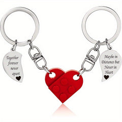 Heart shaped Blocks Keychain Keyring Bag Purse Charm Pendant