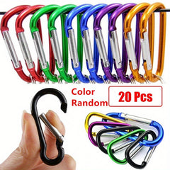 20pcs Aluminum D Ring Buckle Snap Hook Clips for Outdoor Camping