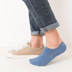 Men's Solid Liner Anklets Socks Soft Breathable Sweat Absorbent