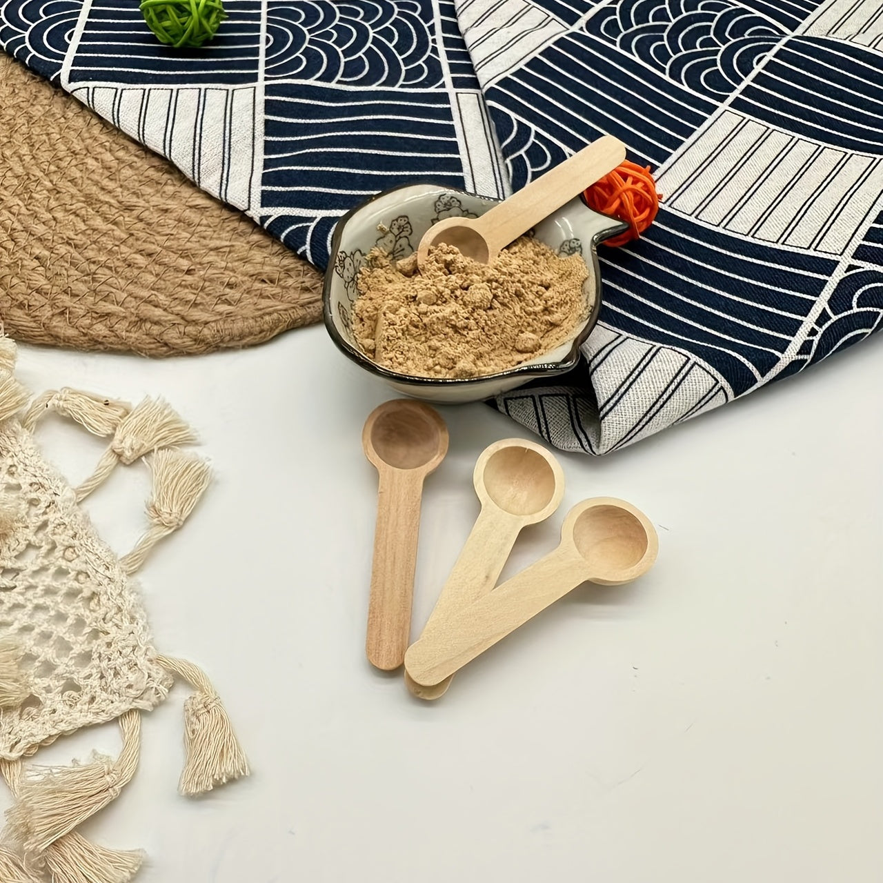 10pcs Mini Wooden Spoons Coffee Measuring Spoons Spice Powder Spoons