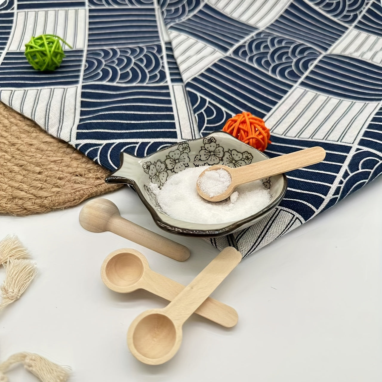 10pcs Mini Wooden Spoons Coffee Measuring Spoons Spice Powder Spoons
