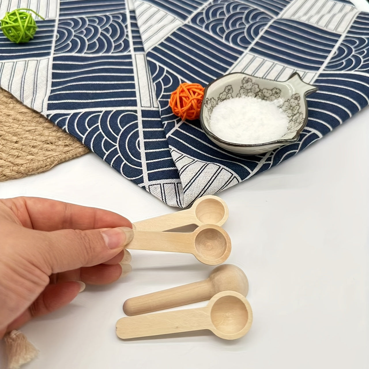 10pcs Mini Wooden Spoons Coffee Measuring Spoons Spice Powder Spoons