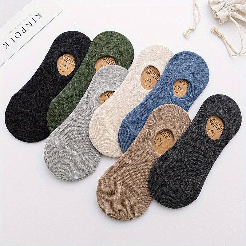 Men's 5-Pack Solid Liner Anklet Socks Soft Cotton Blend
