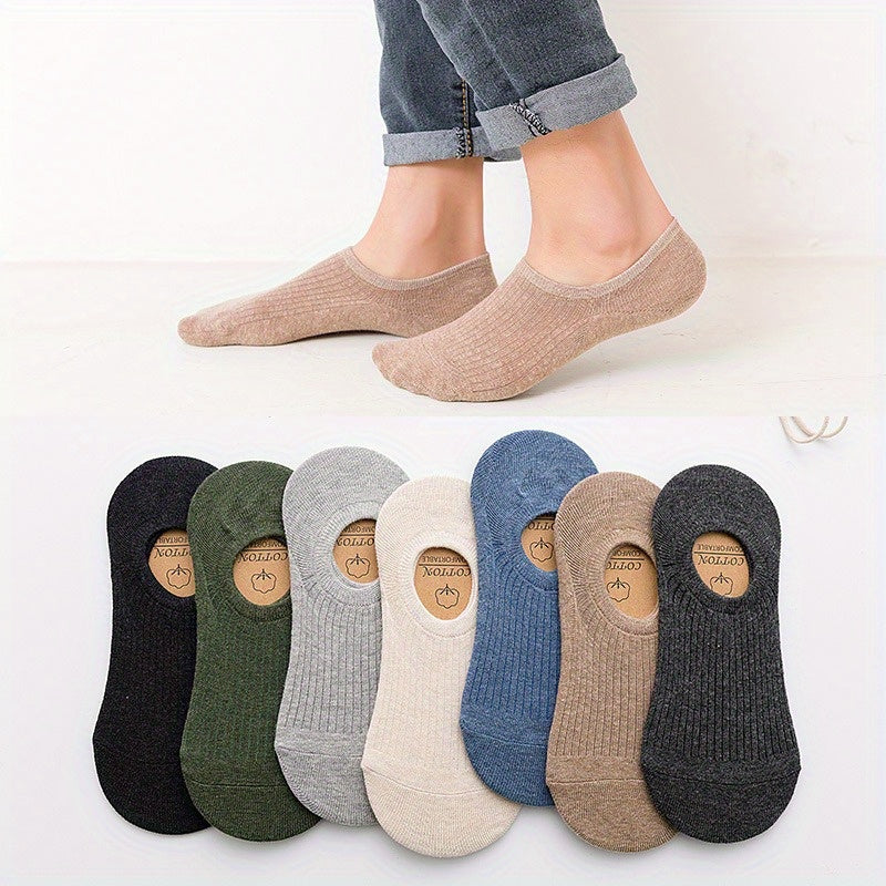 Men's 5-Pack Solid Liner Anklet Socks Soft Cotton Blend