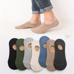 Men's 5-Pack Solid Liner Anklet Socks Soft Cotton Blend