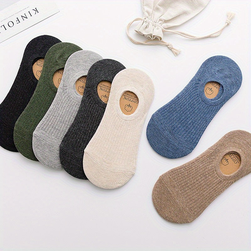 Men's 5-Pack Solid Liner Anklet Socks Soft Cotton Blend
