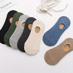 Men's 5-Pack Solid Liner Anklet Socks Soft Cotton Blend