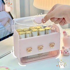 Desktop Lipstick Storage Box Makeup Organizer Dustproof Display Stand